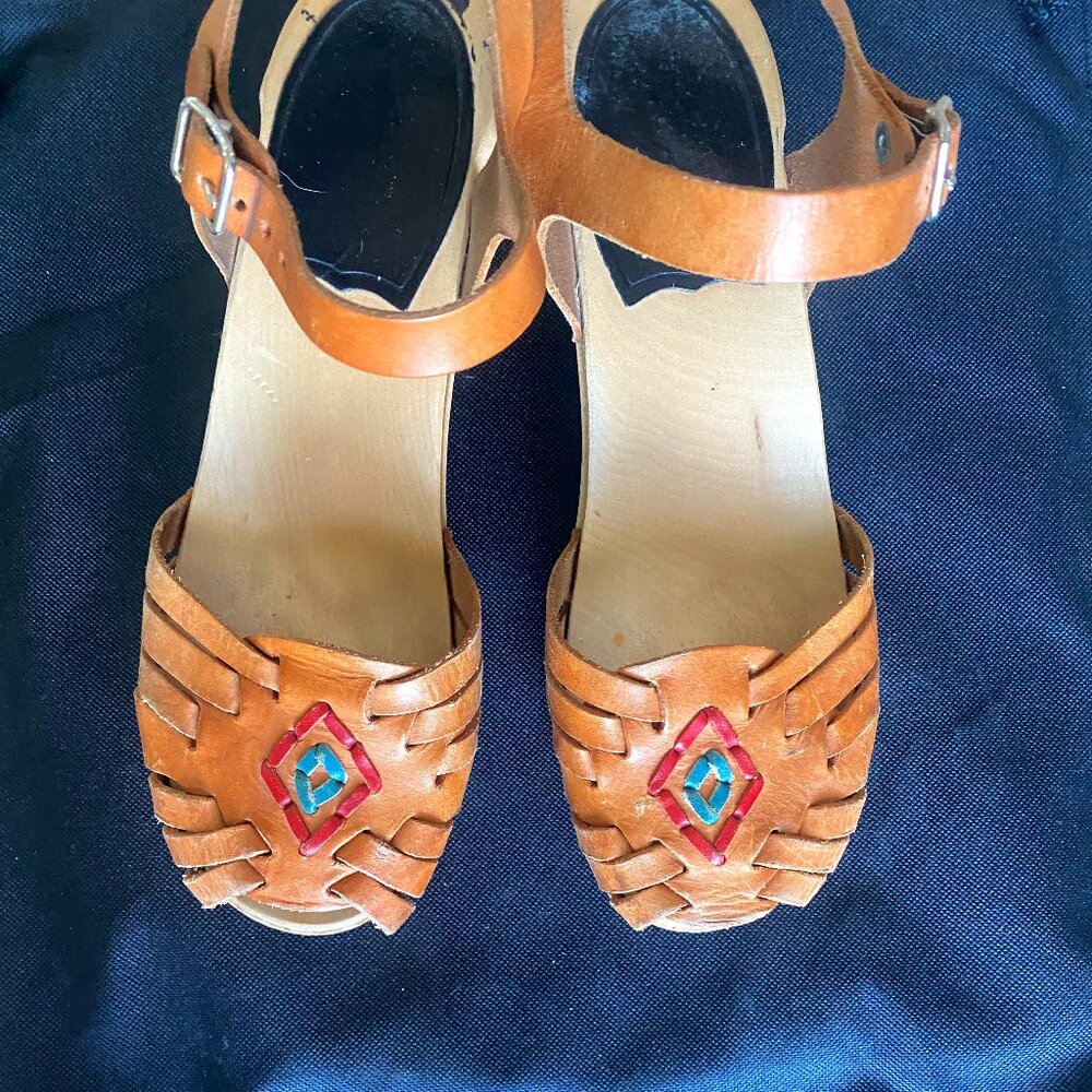 Swedish Hasbeens BohoTan Clog sandals 37